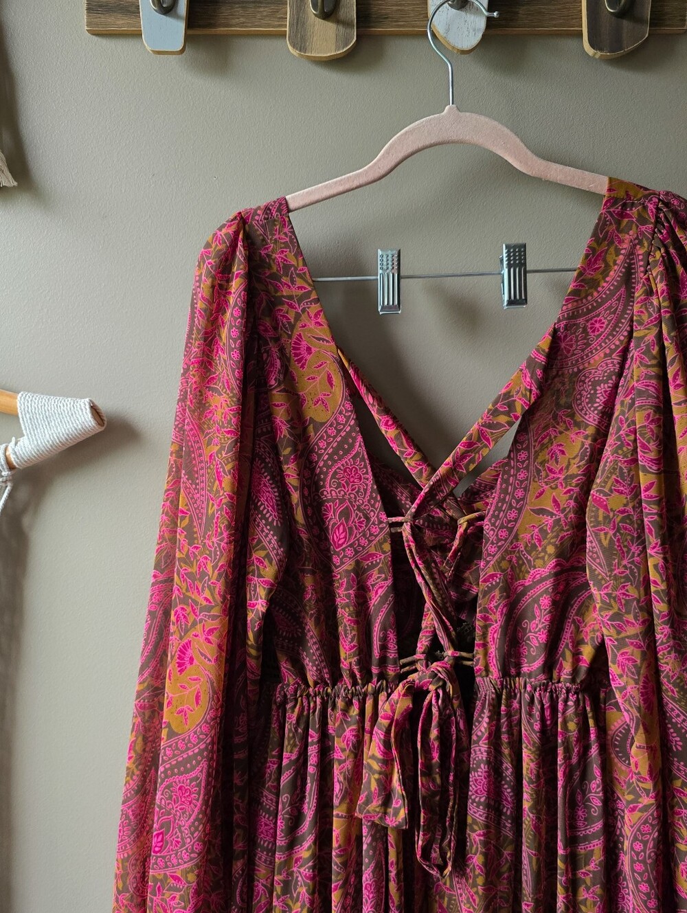 Free People Folklore Paisley Maxi Dress Rust Plum Nwot - Picture 9 of 10